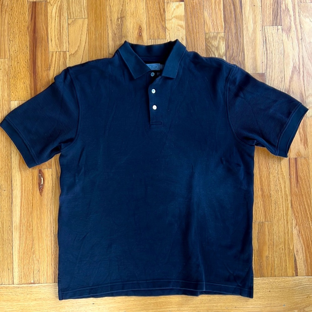 Short sleeve collared black casual dress or golf shirt